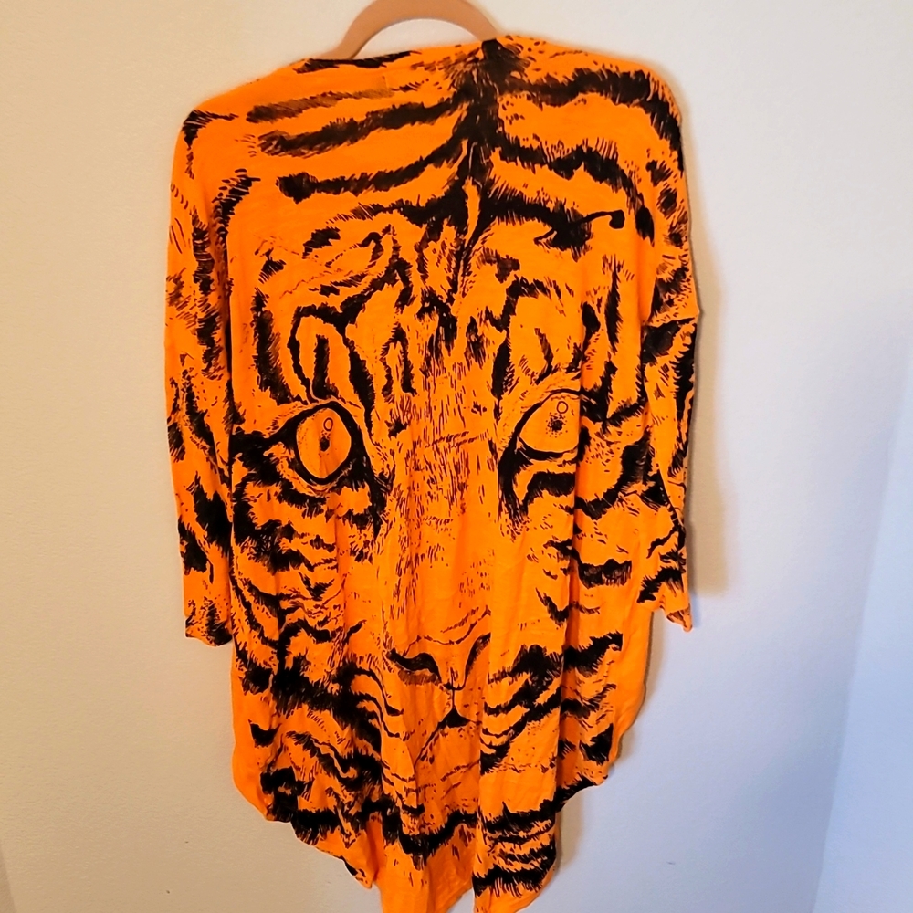 Mink Pink Orange hi-low Tiger Knit Sweater